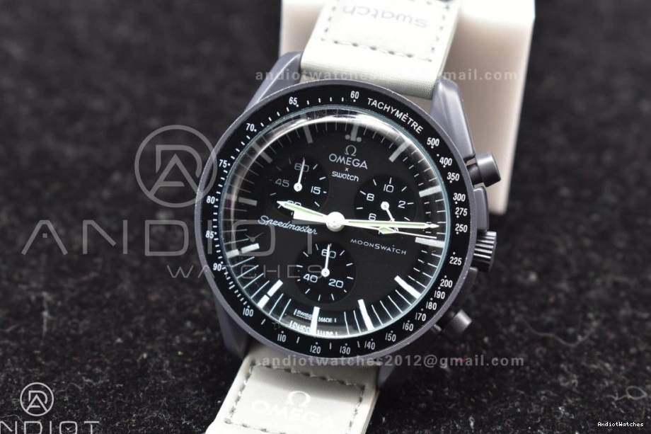 Moonwatch 1180 Omega Mission Strap Swatch on Quartz Breathable Mercury to Bioceramic x Nylon 0225
